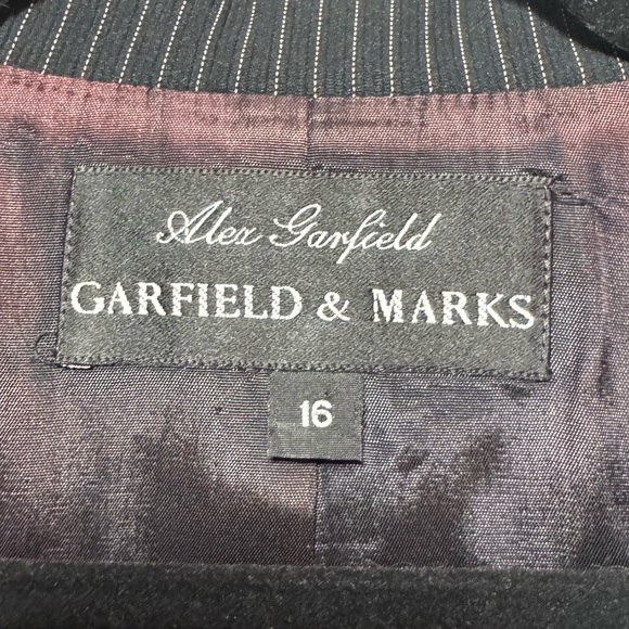 90s Vintage Black Pinstripe Suit Set by Alex Garfield & Marks - Picture 8 of 9